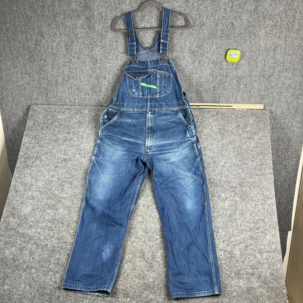Key Overalls Mens Size 40x30 Blue Denim Workwear Carpenter Bib Classic